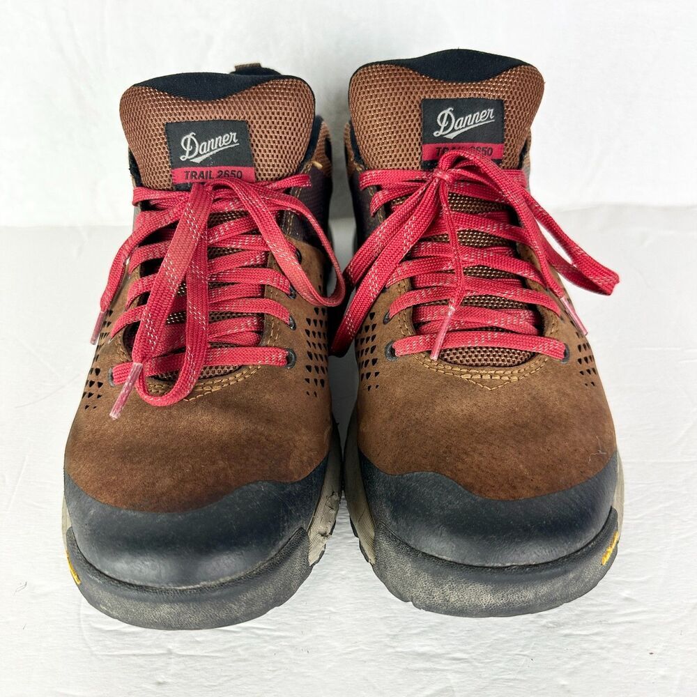 Danner Mens Trail 2650 Shoes Size 10.5 3" Brown/Red Outdoor Hiking Vibram Suede - Picture 4 of 9